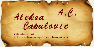 Aleksa Capulović vizit kartica